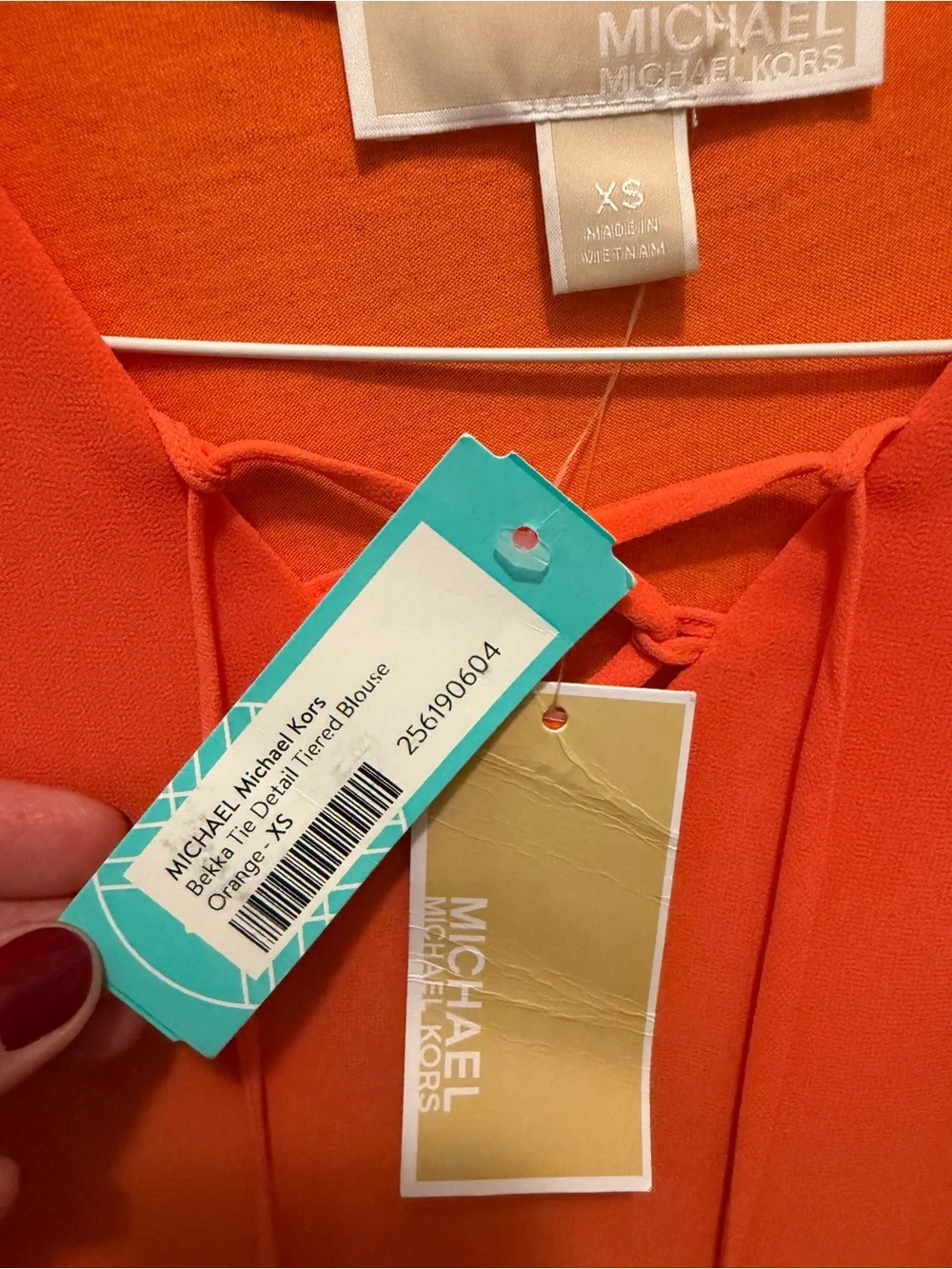 Michael Kors Mandarin Lace-Up Sleeveless blouse
